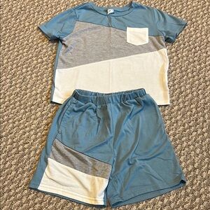 Blue and Gray Colorblock Kids' Set